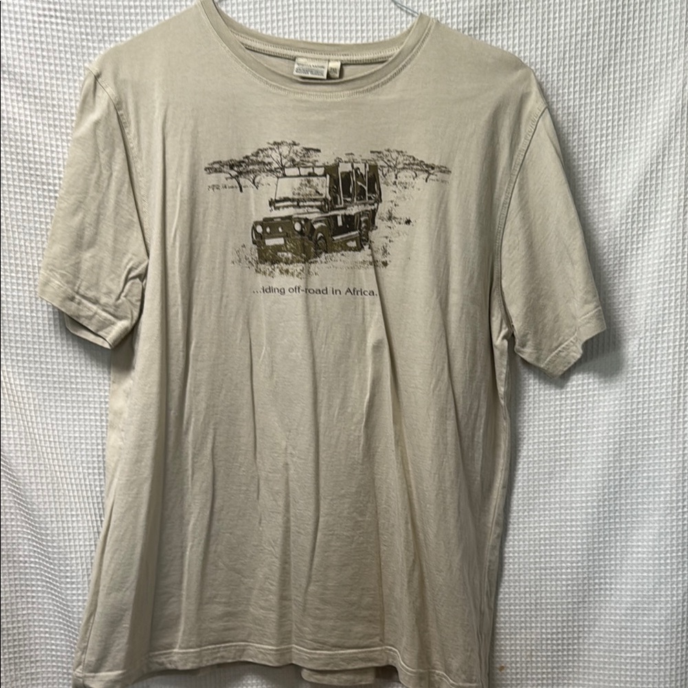 Men's Beige Graphic T-Shirt